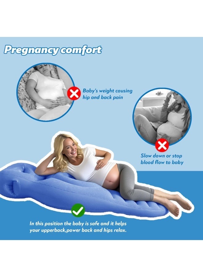 Y&D （Lavender）175*85 cm Pvc Inflatable Maternity Cushion Plopping Mattress Concave And Convex Comfortable Maternity O-Shaped Sleeping Pillow Inflatable Sleeping Mat - Image 4